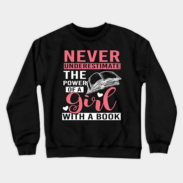 Book Girl Gift Reading Crewneck Sweatshirt by ShirtsShirtsndmoreShirts